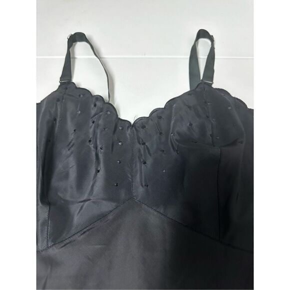 Barbizon Black Romantic Satine Embroidered Strap Cocktail Bohémien Dress Size 12 - Picture 11 of 14